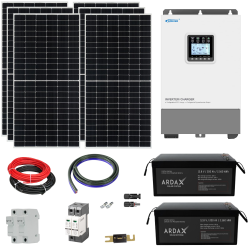  2-3KW HIBRID NAPELEMES RENDSZER (SZIGETZEM 24V) - ARDAX - BARKCSNOMD2 LIFEPO4